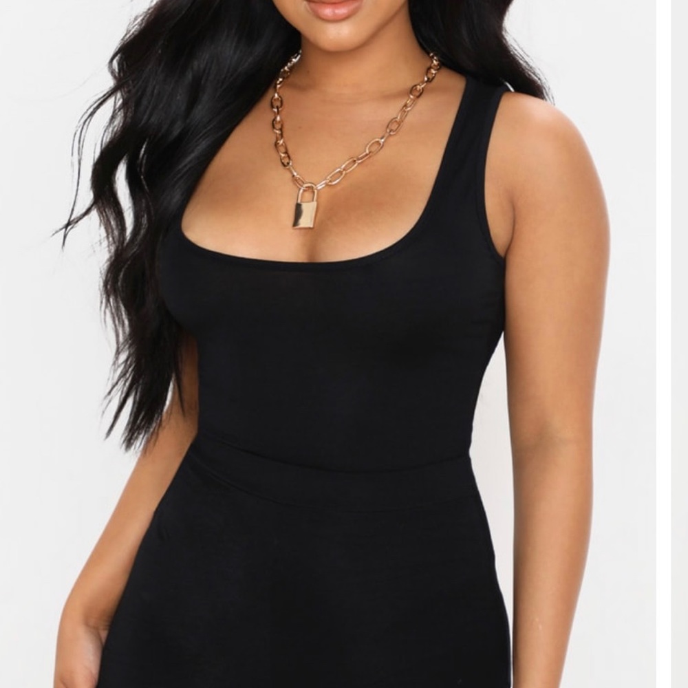 NWT Petite Black Scoop Neck Bodysuit